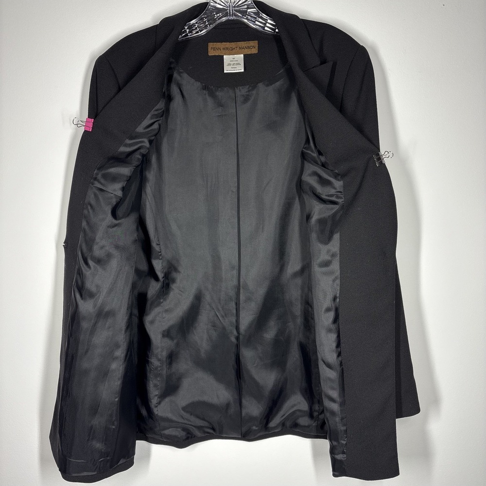 Fenn Wright Manson Women Single Breasted Wool Blazer Jacket Black Career Capsule - Picture 5 of 11